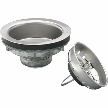 PLUMB PAK Champion 3-1/2 In. Stainless Steel Basket Strainer Assembly 1437SS